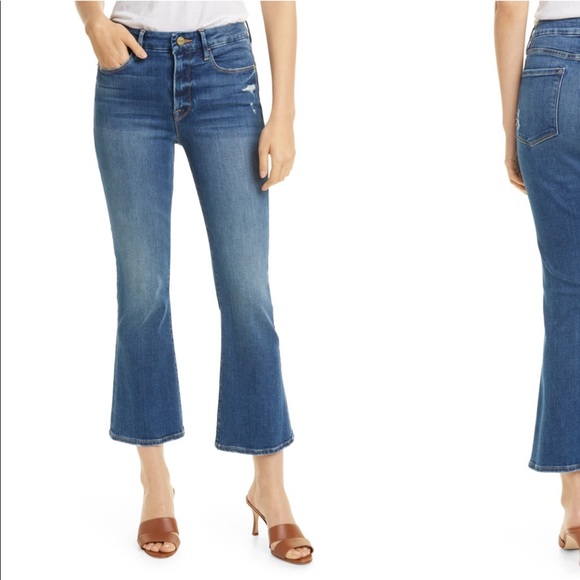 Frame Denim Denim - NEW • Frame • Le Cropped Mini Bootcut Jeans Rips